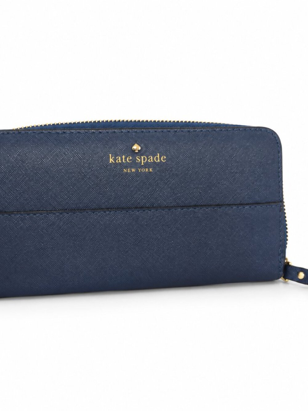 Kate Spade Navy Zip-Around Wallet with Gold-Tone Hardware